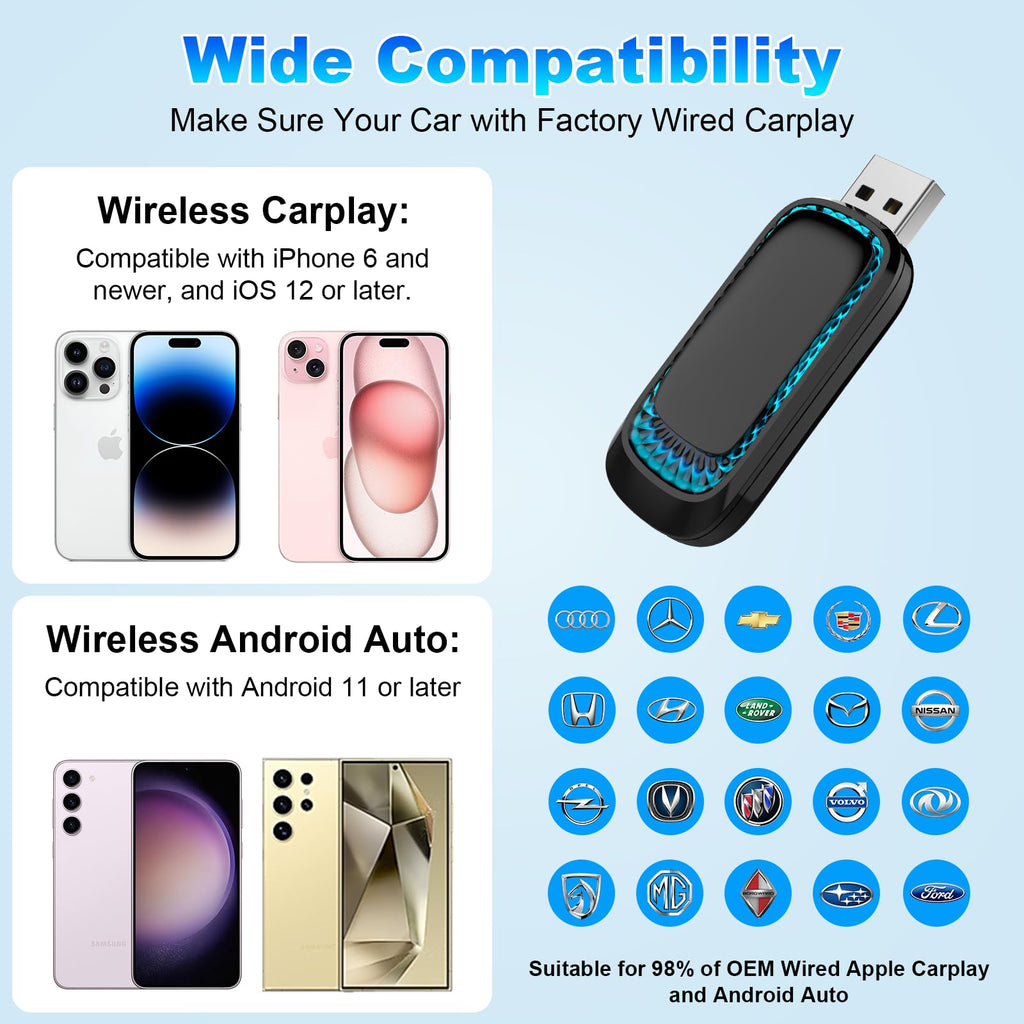 Wireless CarPlay Android Auto Adapter Q6033