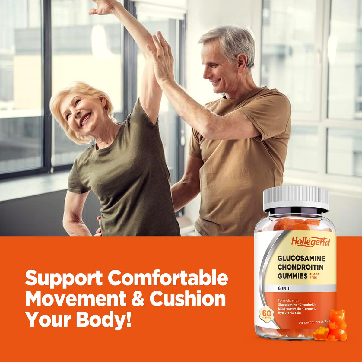Sugar Free Glucosamine Chondroitin Gummies 60 Count M281986