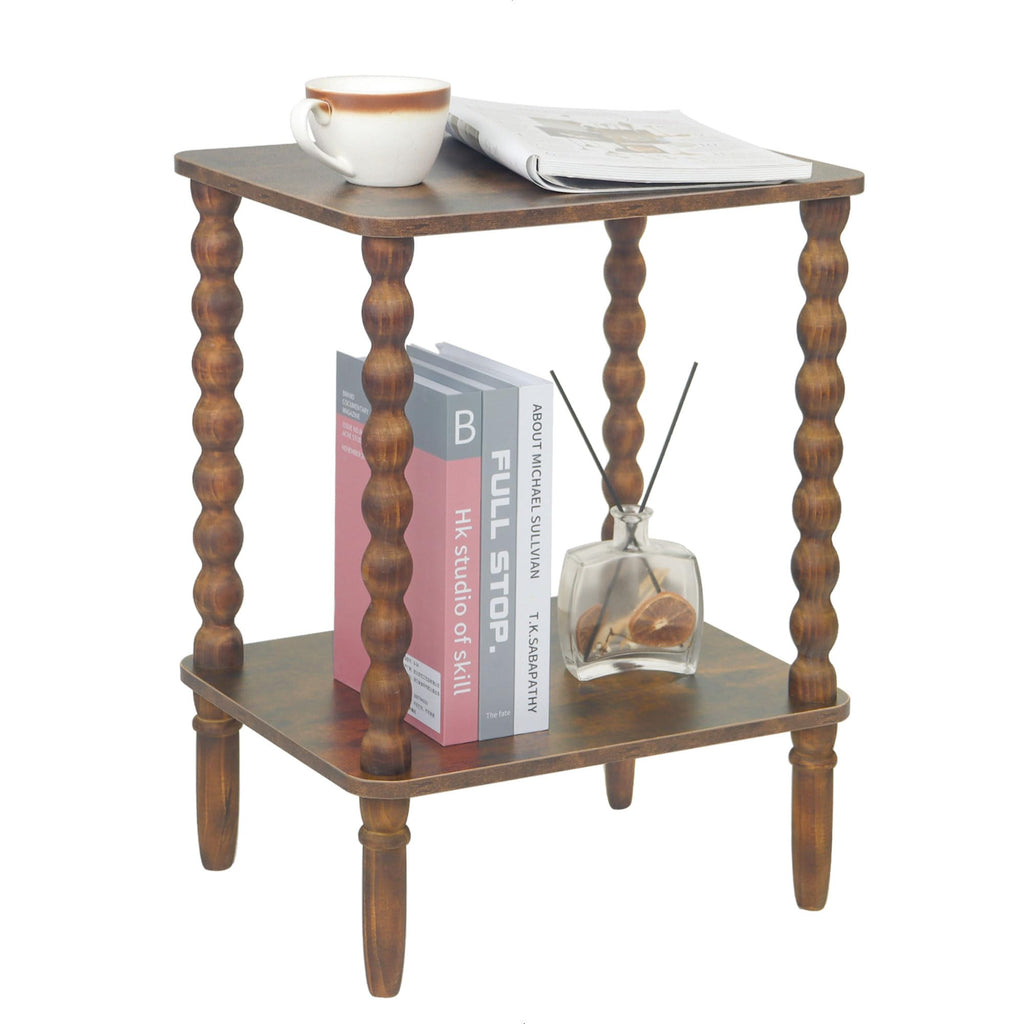 Side Table with 2-Tier Shelf Q1565