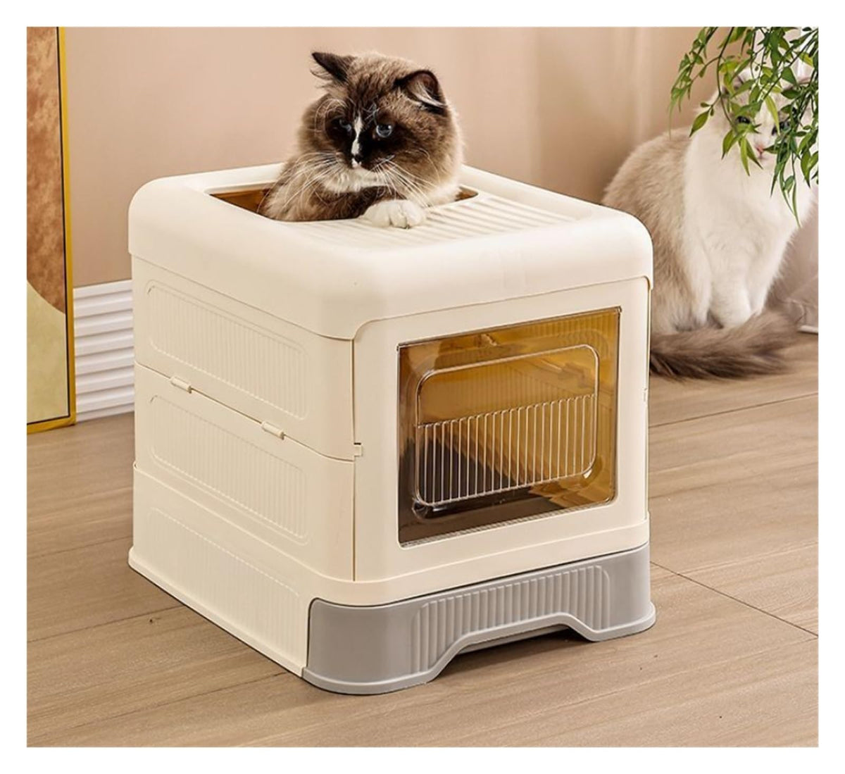 Fully Enclosed Cat Litter Box with Lid and Drawer M958512