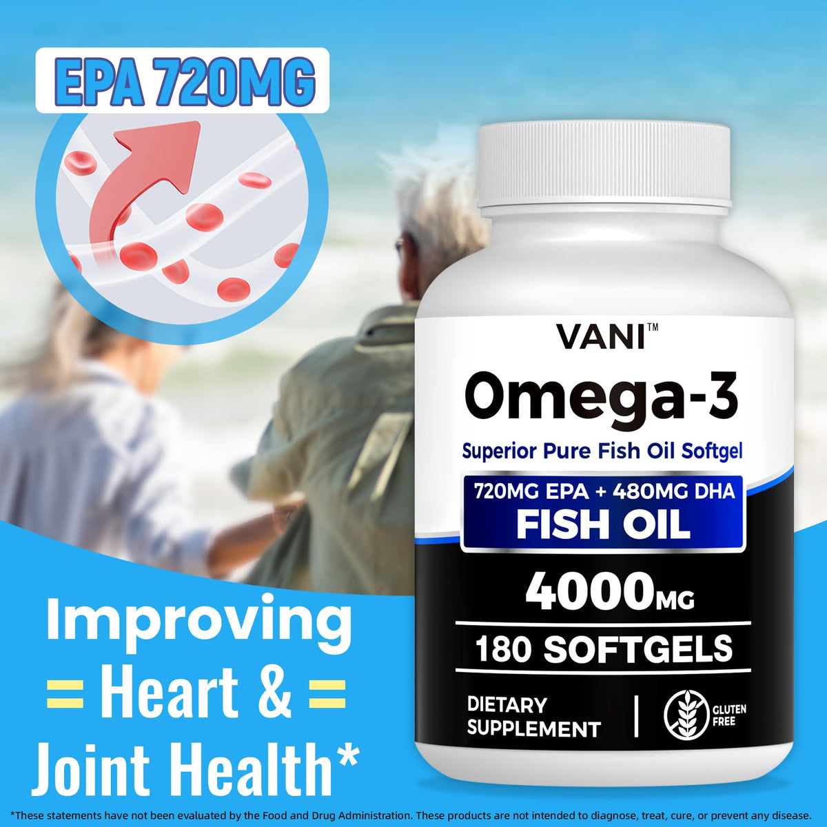 Omega 3 Fish Oil 4000mg 180 Softgels EPA & DHA C8100