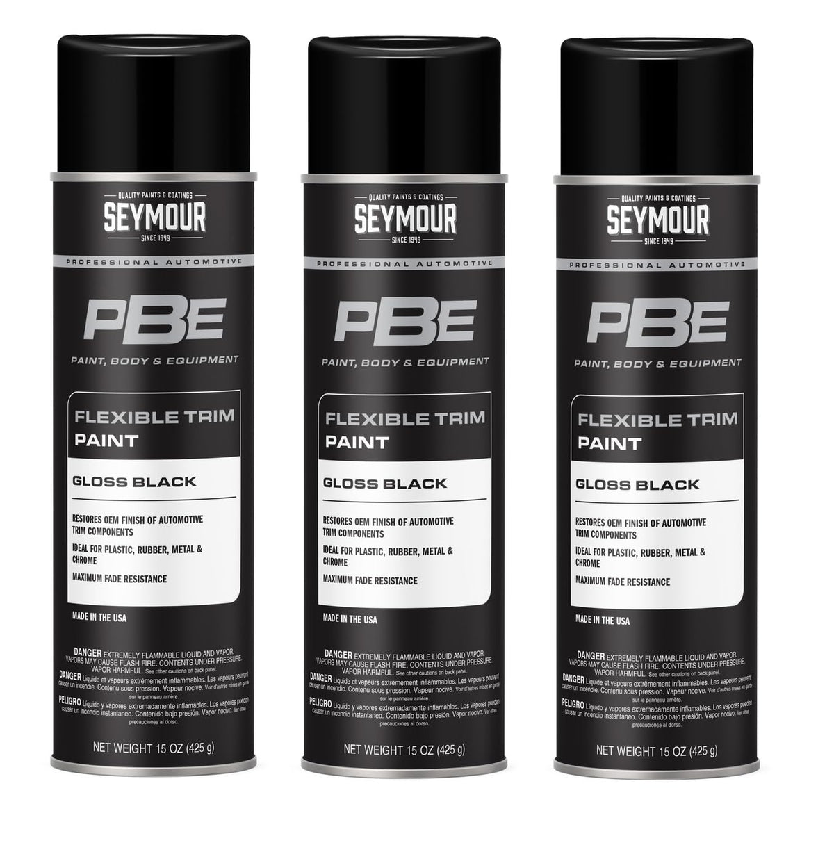 Gloss Black Trim Spray Paint 15 oz 3-Pack J5303
