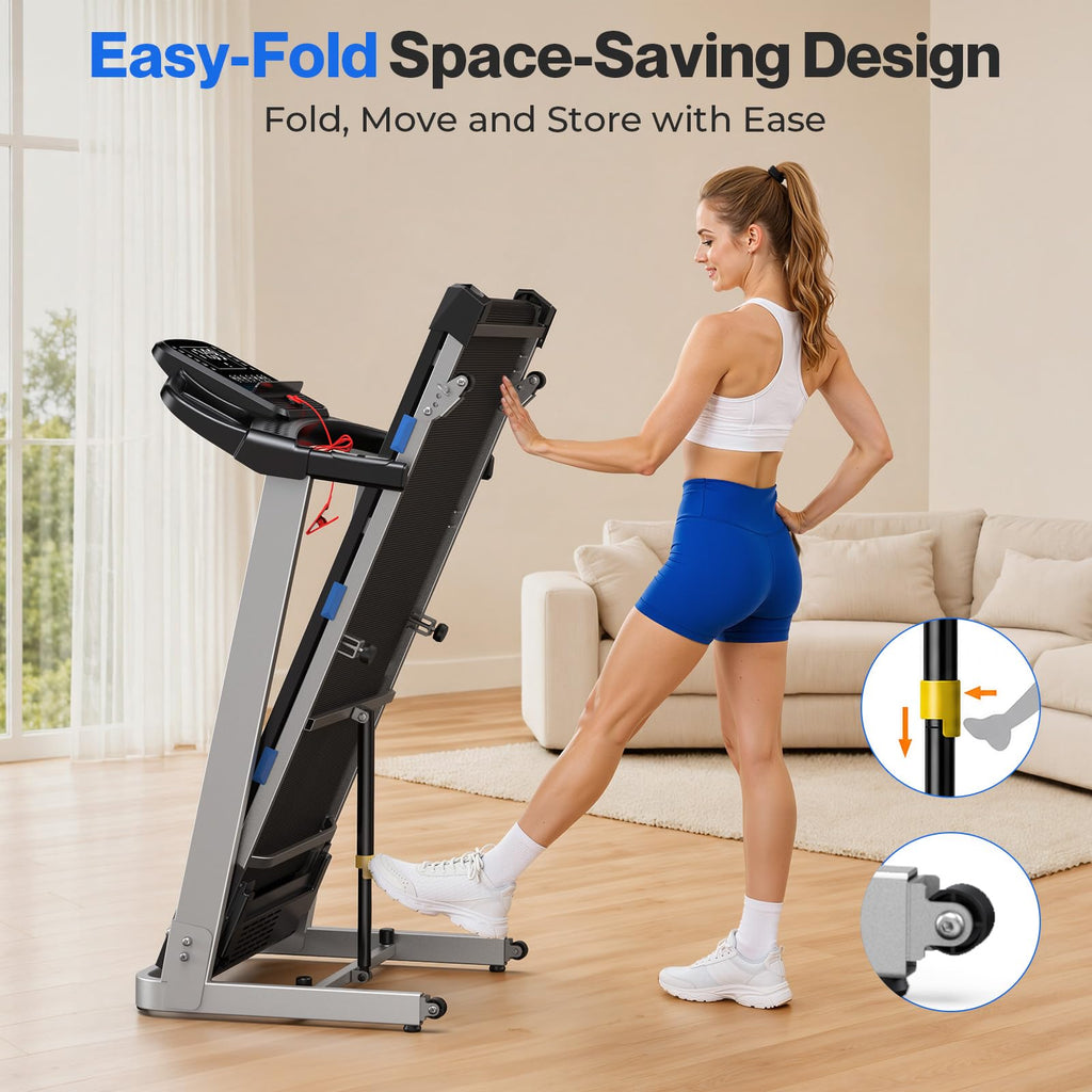 Foldable Treadmill with 10% Incline 400 LBS Capacity G53399