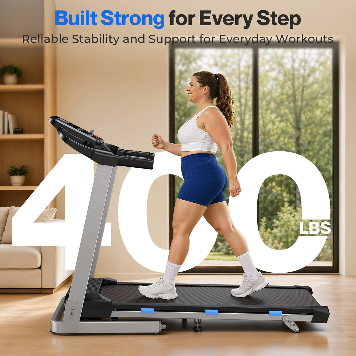 Foldable Treadmill with 10% Incline 400 LBS Capacity G53399