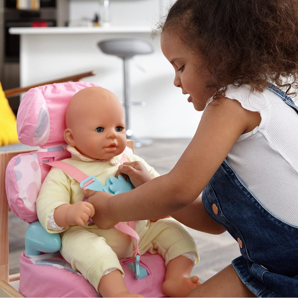 Pink Booster Seat for Dolls with Adjustable Headrest & Buckles N735339