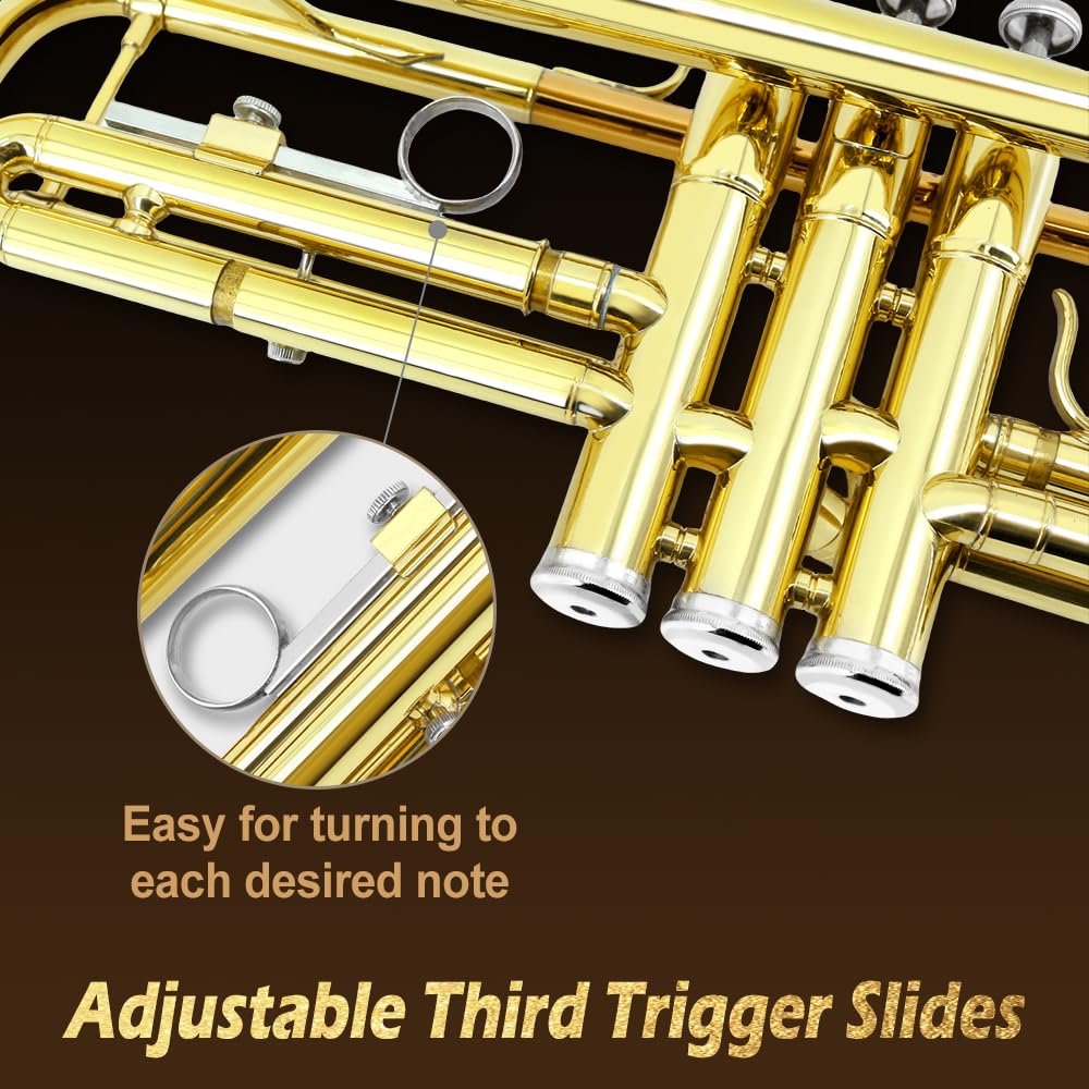 Standard Trumpet Set with Carrying Case 7C Mouthpiece Brass G725