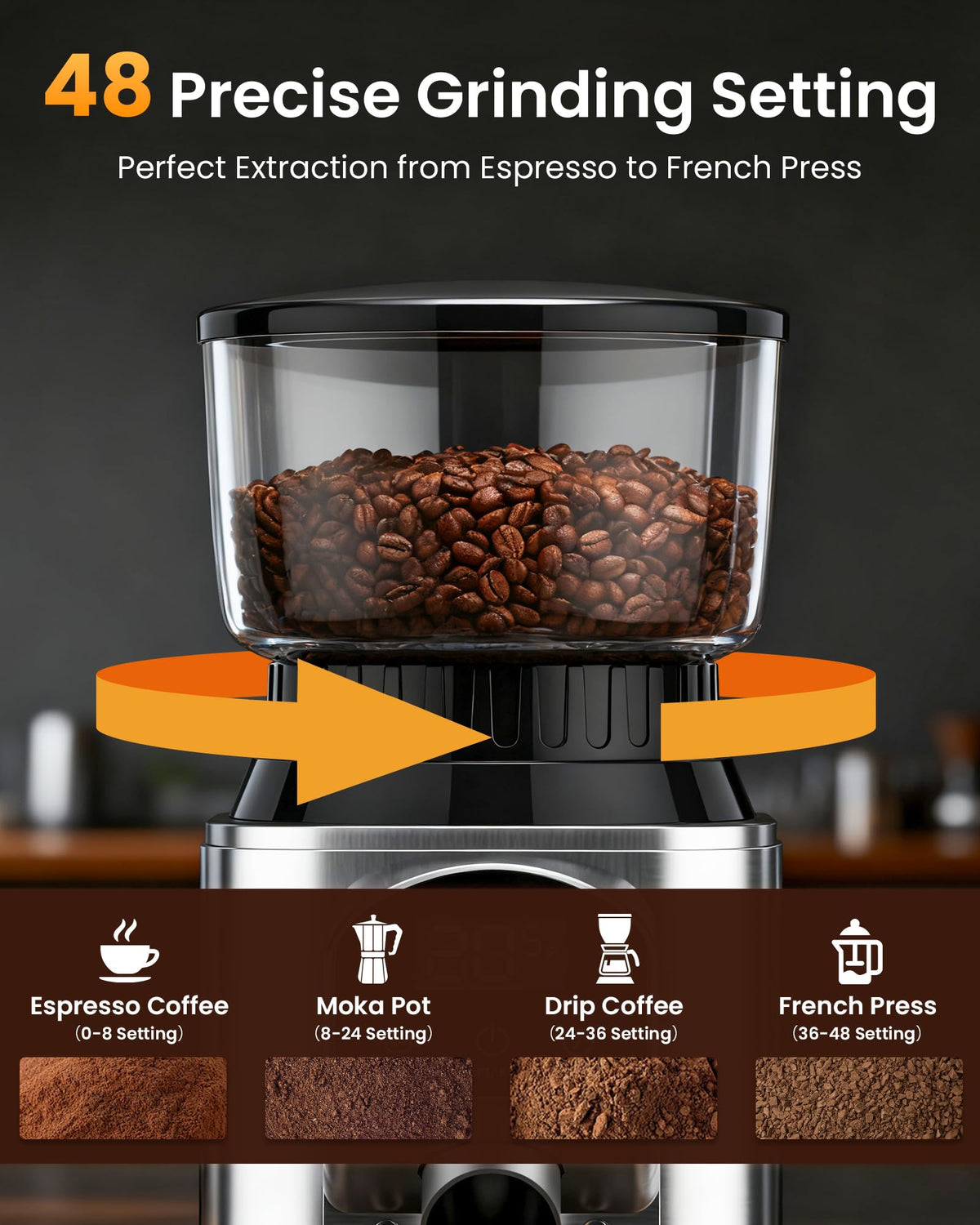 Electric Conical Burr Coffee Grinder E15693