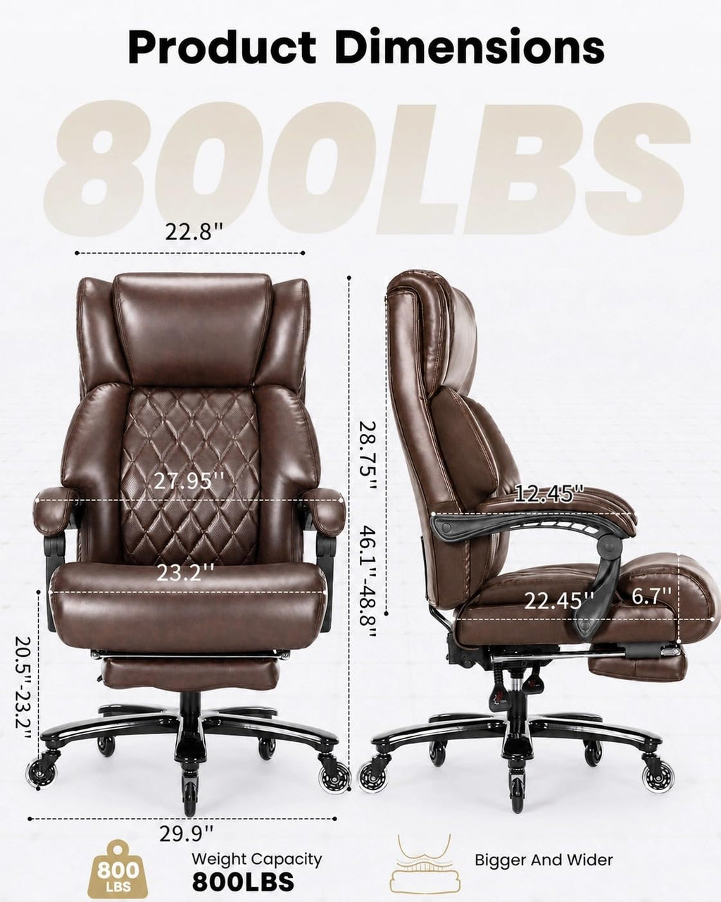 Big and Tall Office Chair with Footrest N696192