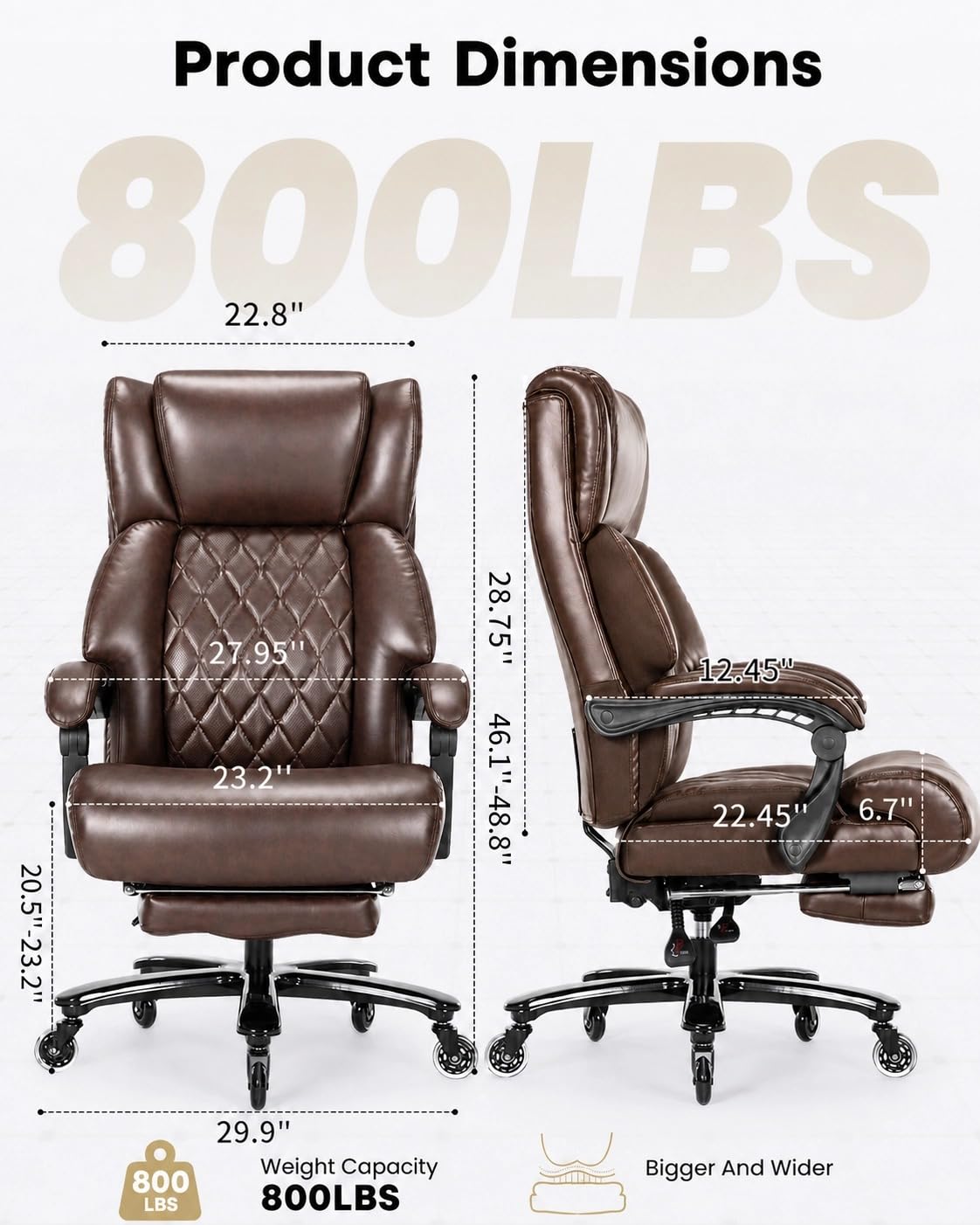 Big and Tall Office Chair with Footrest N696192