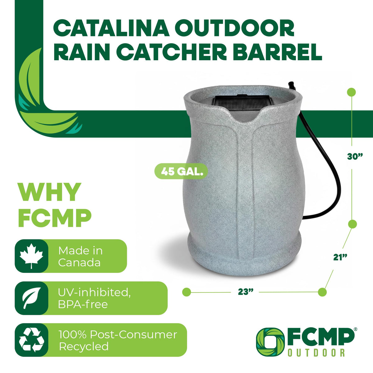 45 Gallon Light Granite Rain Barrel N8999