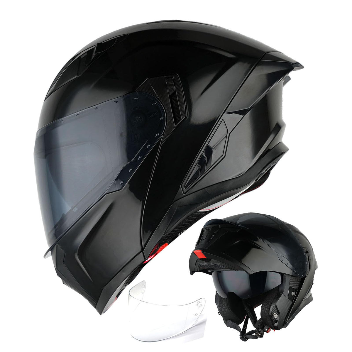 Modular Flip up Dual Visor Full Face Motorcycle Helmet V70740