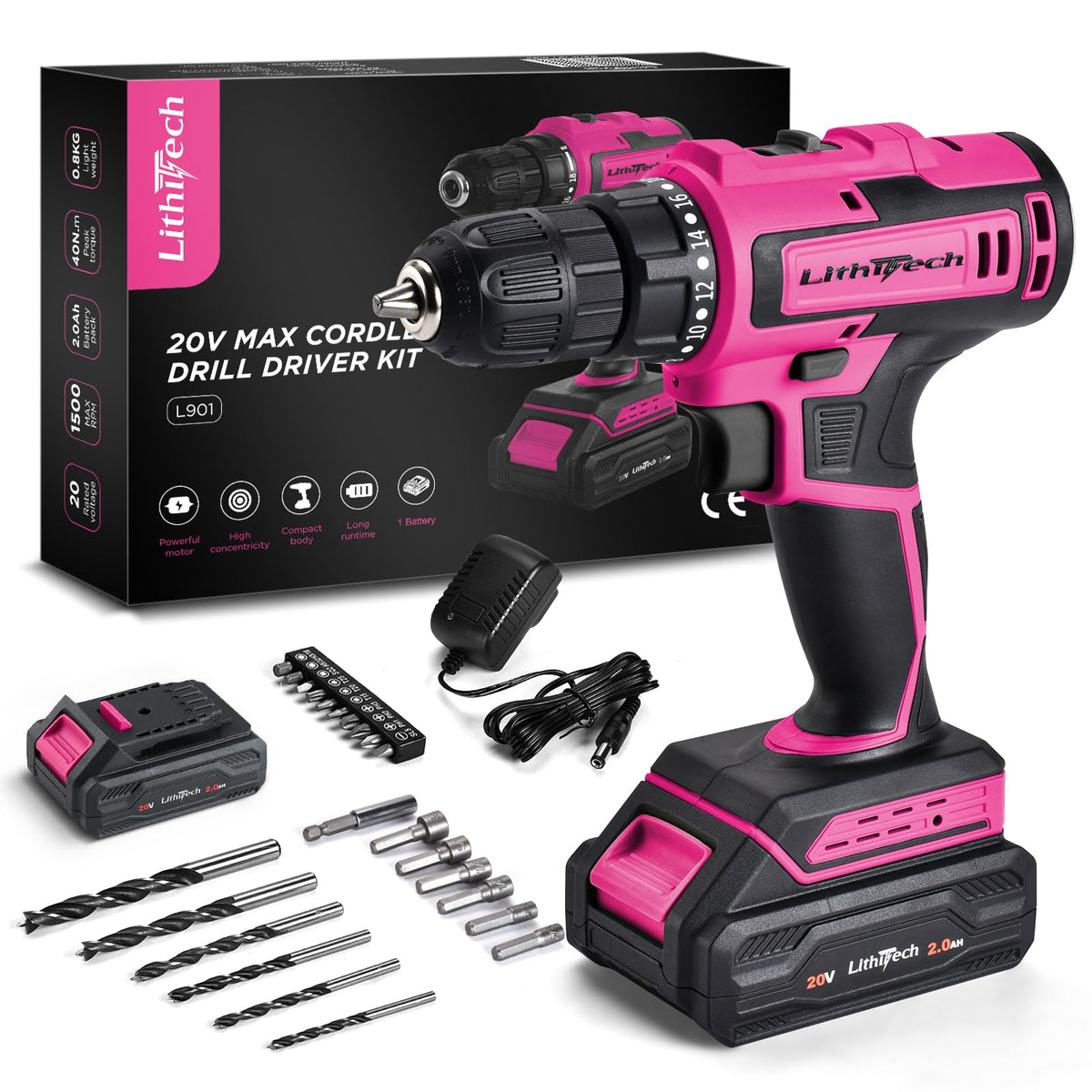 Pink Cordless Drill Set K1110