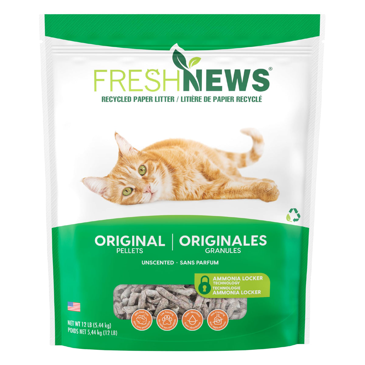 Paper Non-Clumping Cat Litter 12 Pound C7691