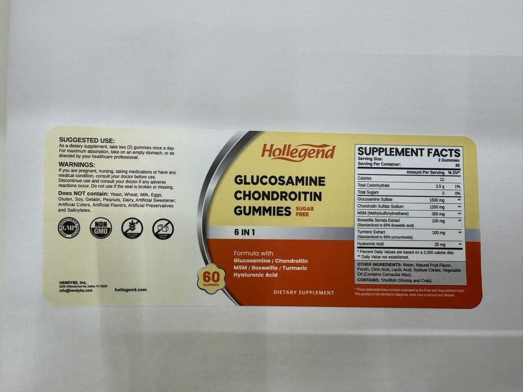Sugar Free Glucosamine Chondroitin Gummies 60 Count M281986