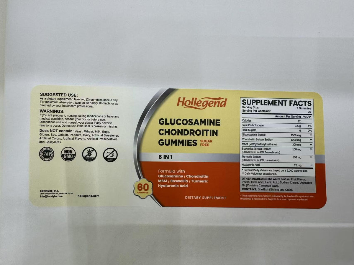 Sugar Free Glucosamine Chondroitin Gummies 60 Count M281986