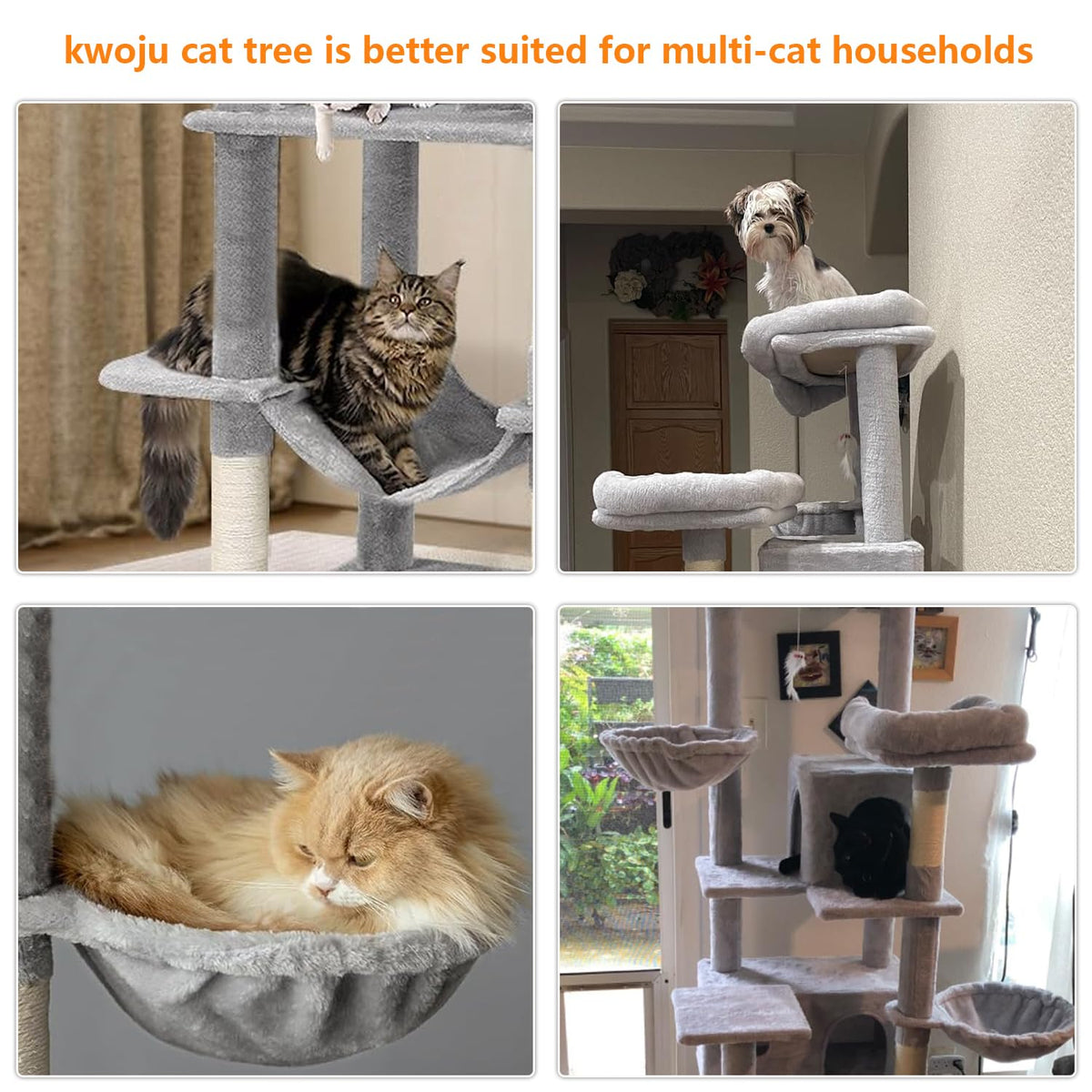 68 Inches Multi-Level Cat Tree Tower with Sisal Scratching Posts N91781