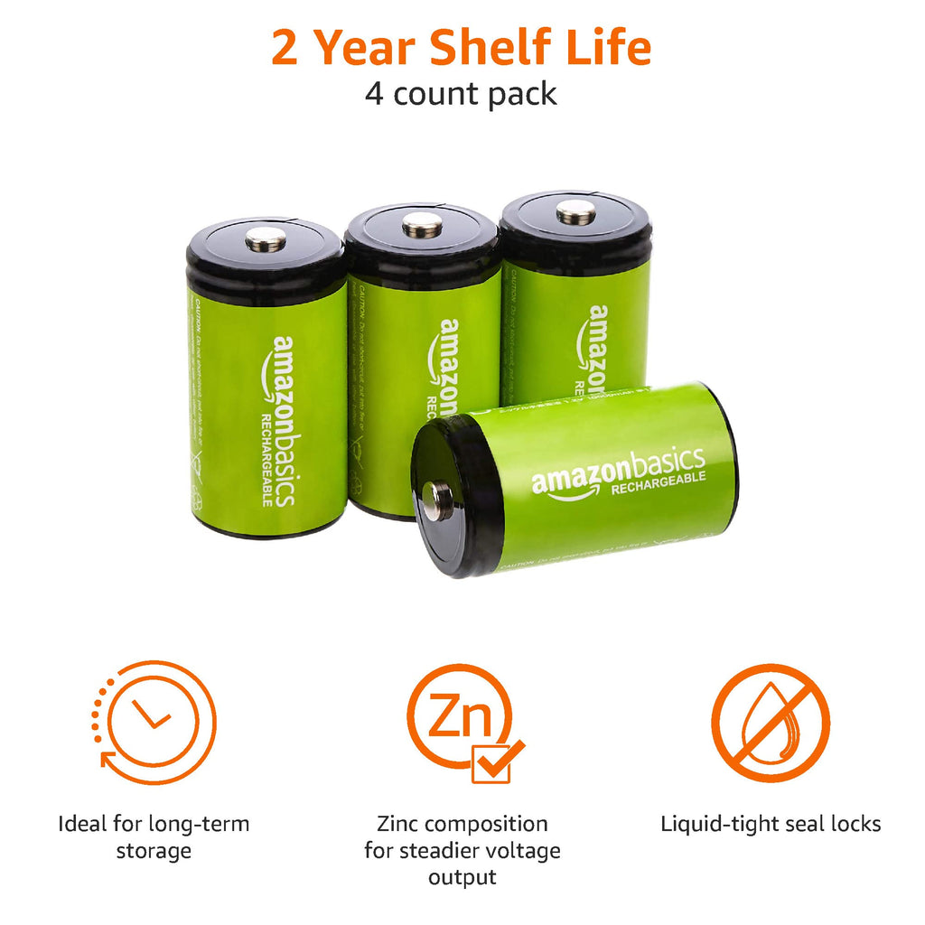 4-Pack Rechargeable D NiMH Batteries B76747