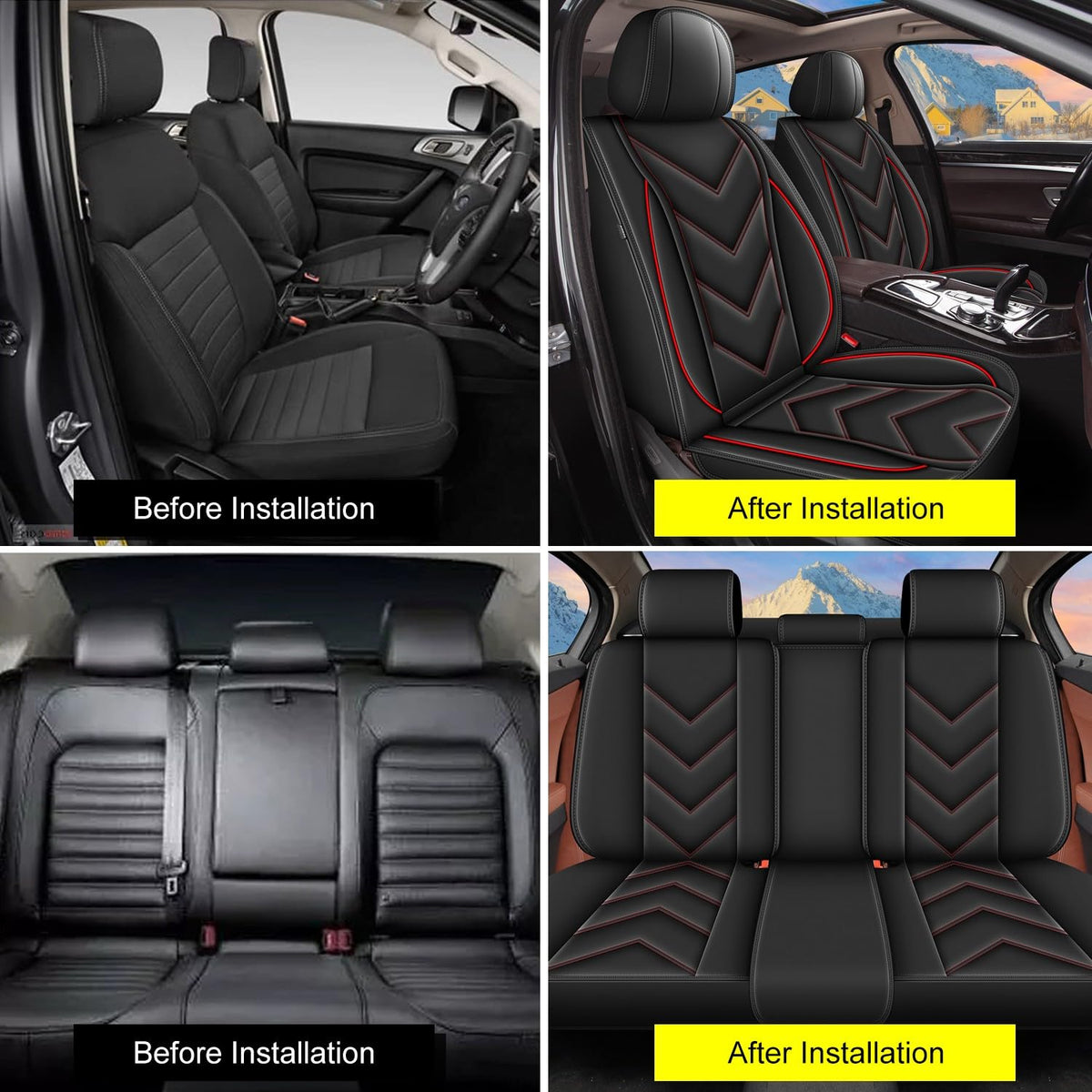 Waterproof Leather Full Set Car Seat Covers F6215