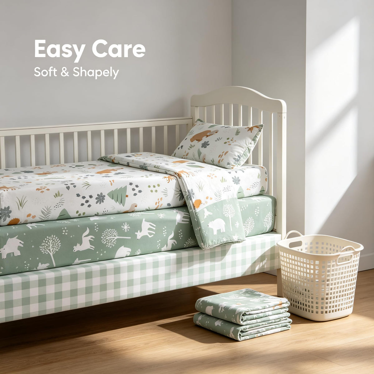 3 Pack Fitted Neutral Baby Crib Sheets S73072