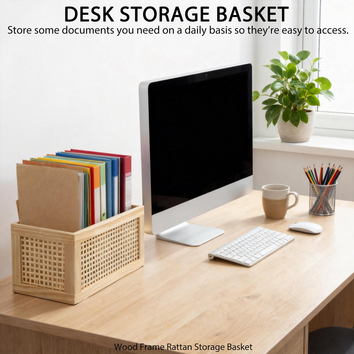 Rectangular Rattan Woven Storage Basket H415090