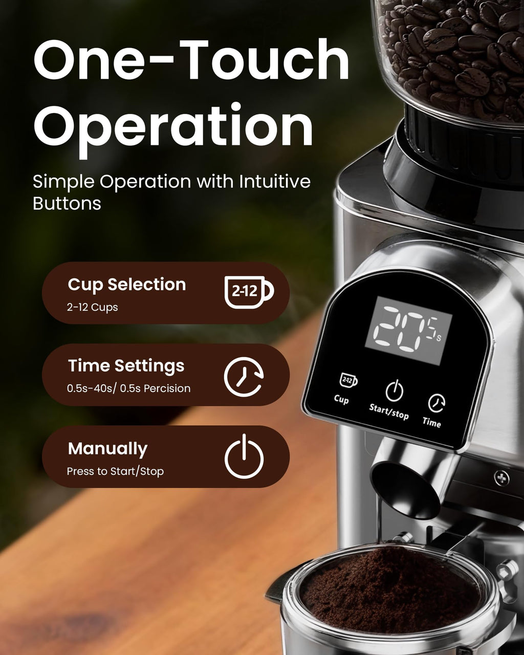 Electric Conical Burr Coffee Grinder E15693