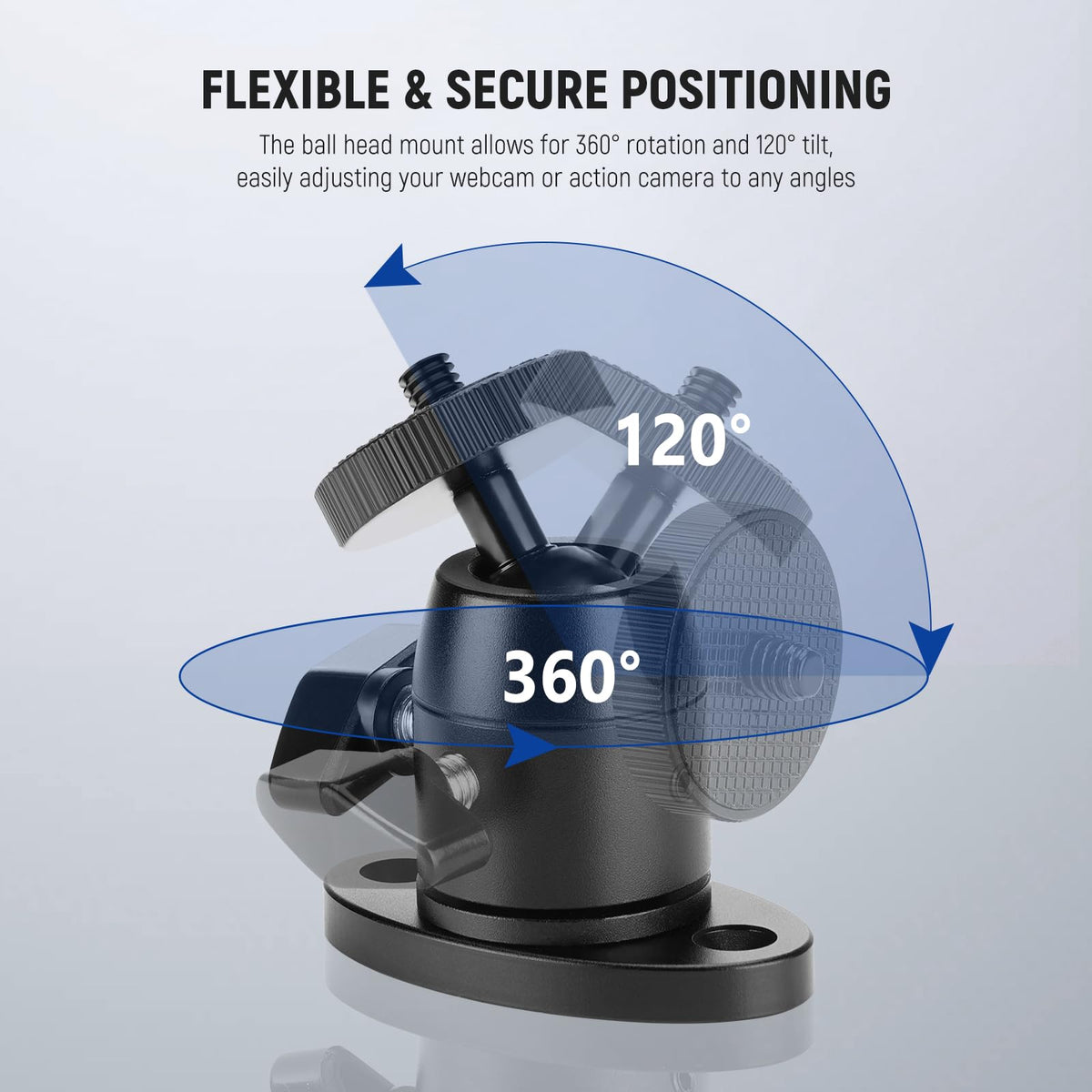 Webcam Wall Ceiling Mount Bracket, Aluminum Alloy Mini Ball Head V992