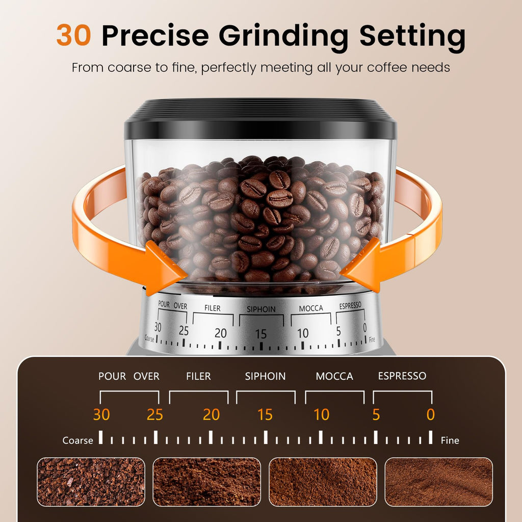 Electric Burr Coffee Grinder, 30 Settings B31370