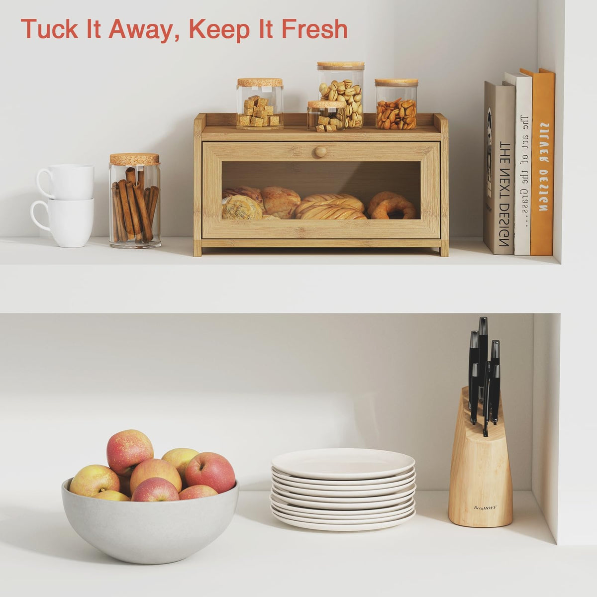 Wood Bread Box with Window H7484