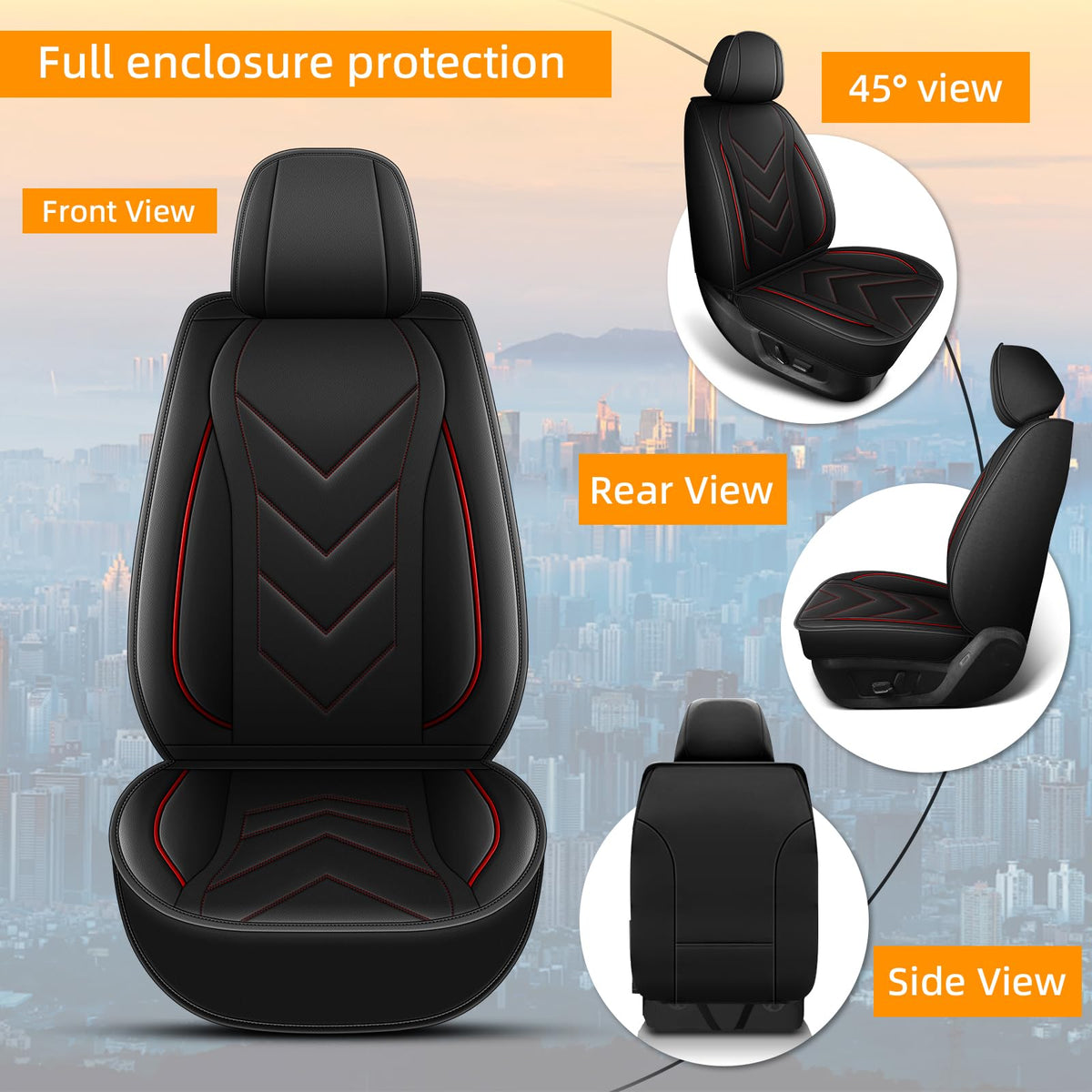 Waterproof Leather Full Set Car Seat Covers F6215