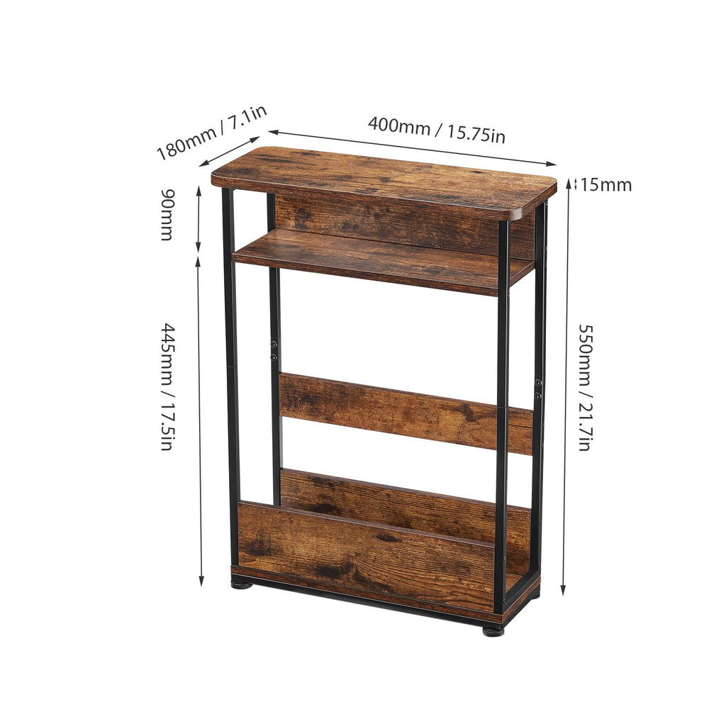 3-Tier Narrow Side Table with Storage Shelf Q270