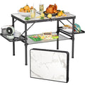Folding Camping Table 3ft Aluminum with Side Racks & Storage Net E611