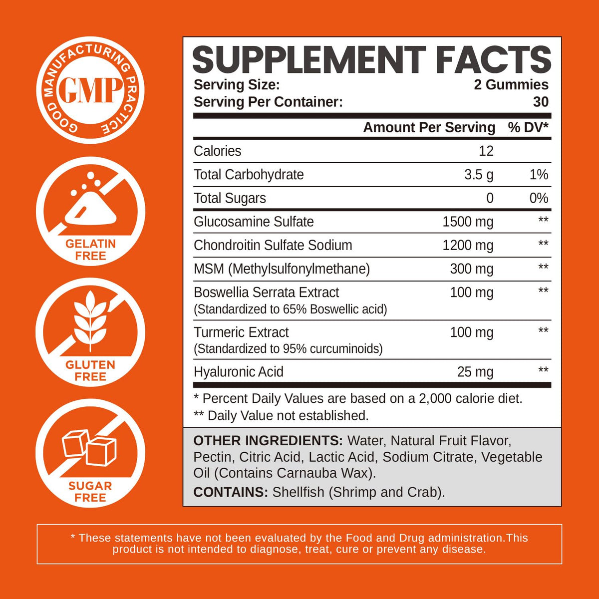 Sugar Free Glucosamine Chondroitin Gummies 60 Count M281986
