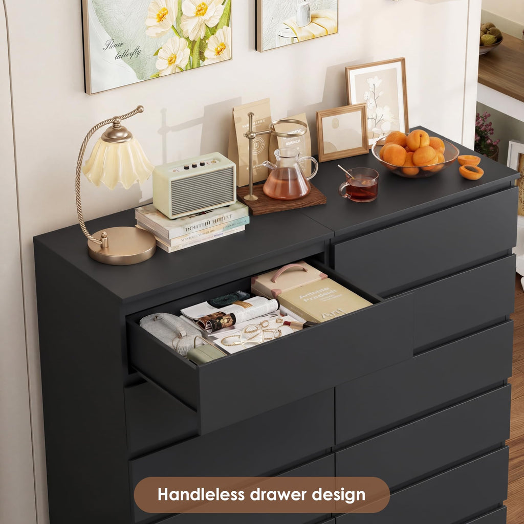 Black 6 Drawer Dresser U875