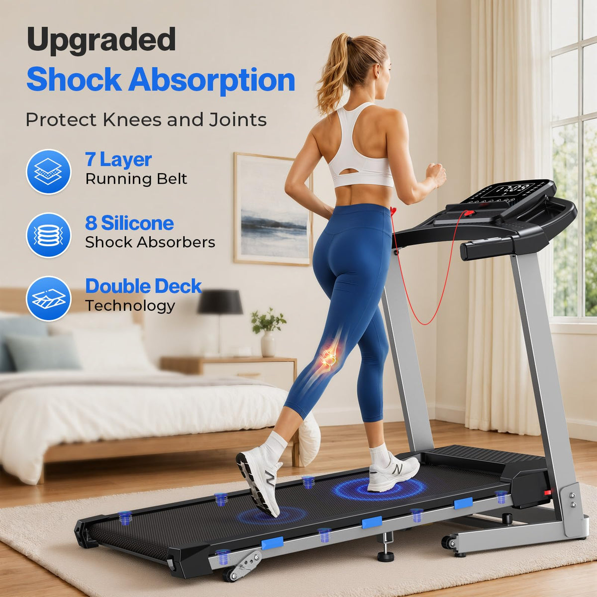Foldable Treadmill with 10% Incline 400 LBS Capacity G53399