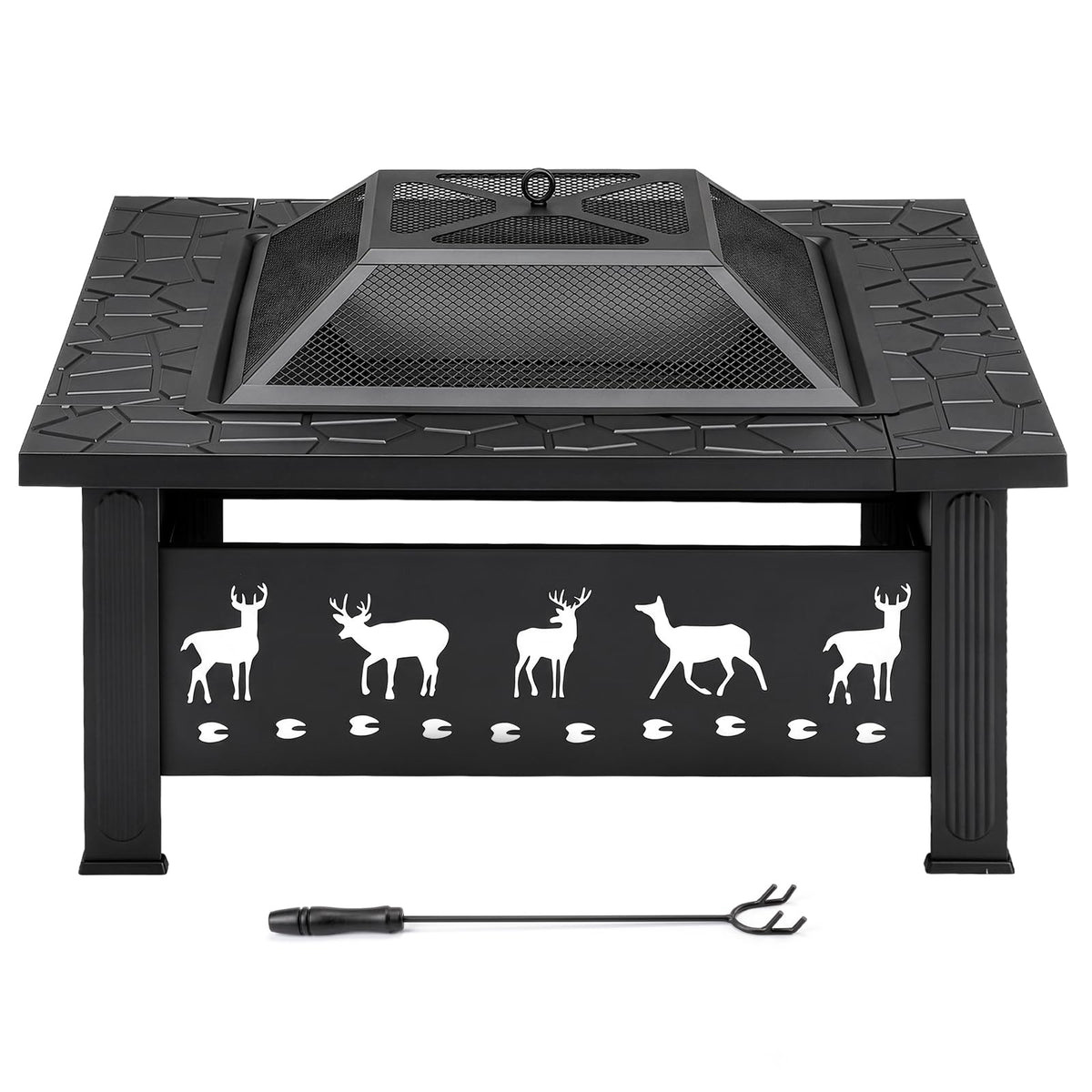 32 Inch Square Outdoor Fire Pit Table Q32707