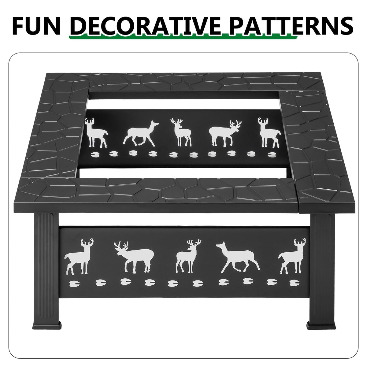 32 Inch Square Outdoor Fire Pit Table Q32707