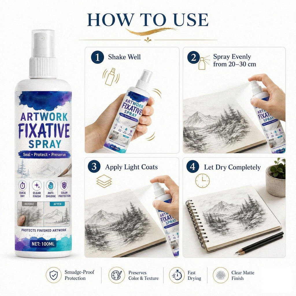 Quick-Dry Smudge-Proof Clear Matte Fixative Spray (7PCS) S812