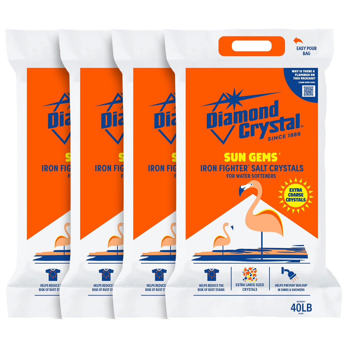4 Pack Water Softener Salt, 40 Pounds Y98900
