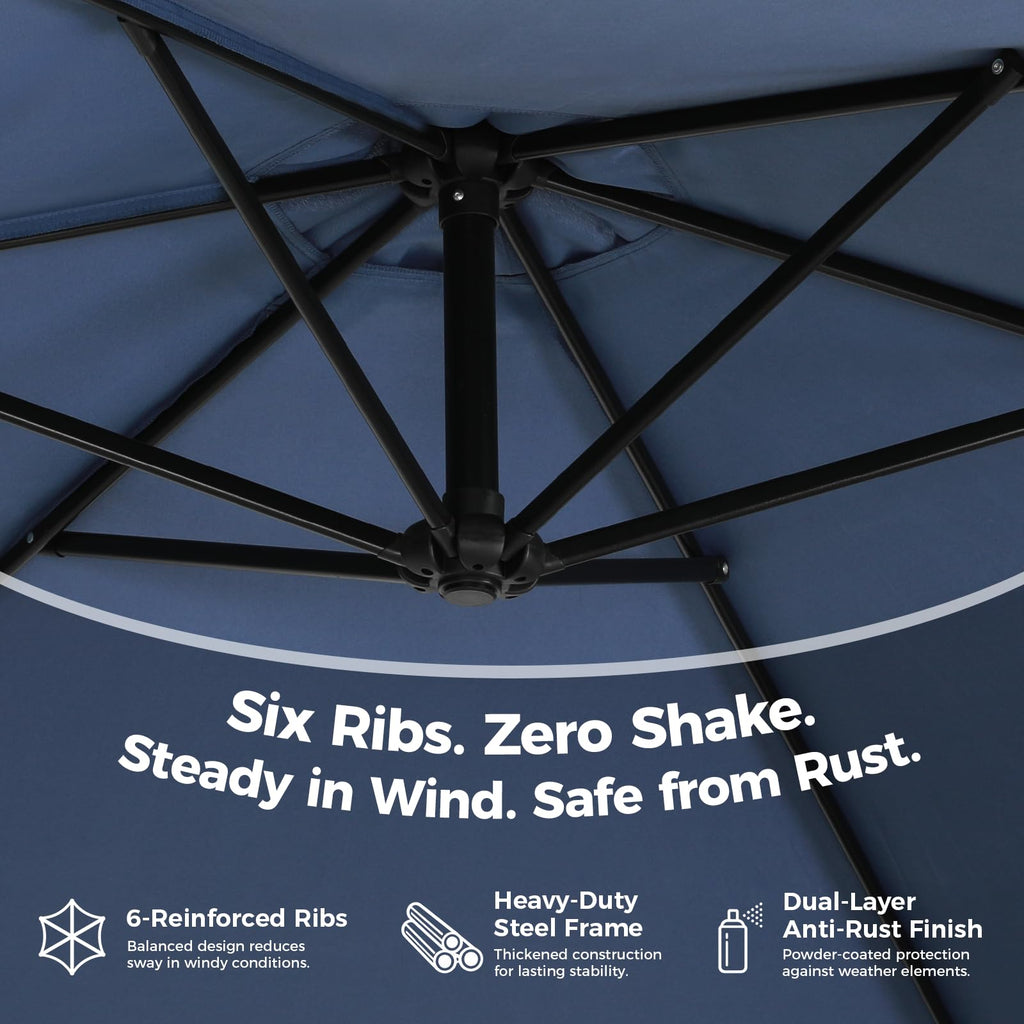 Offset Cantilever Patio Umbrella with Tilt and Crank A131099