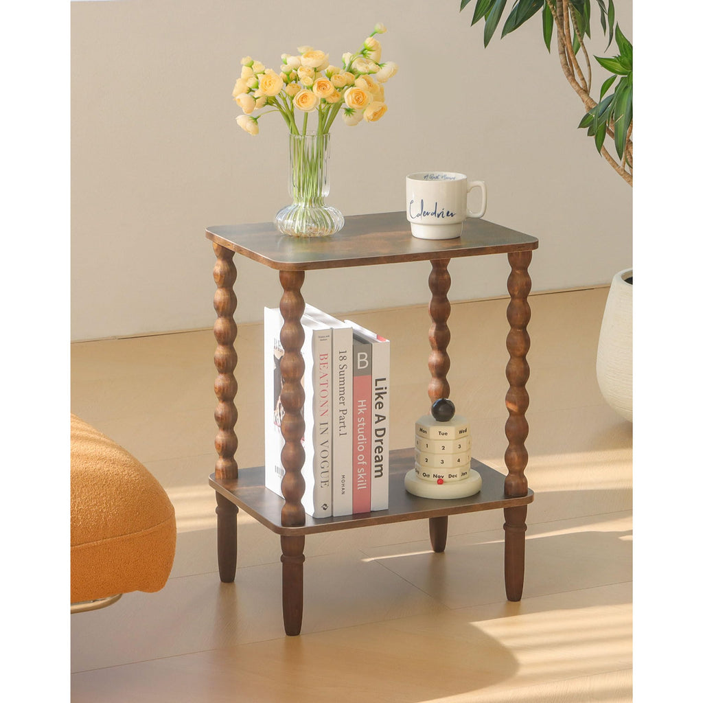 Side Table with 2-Tier Shelf Q1565