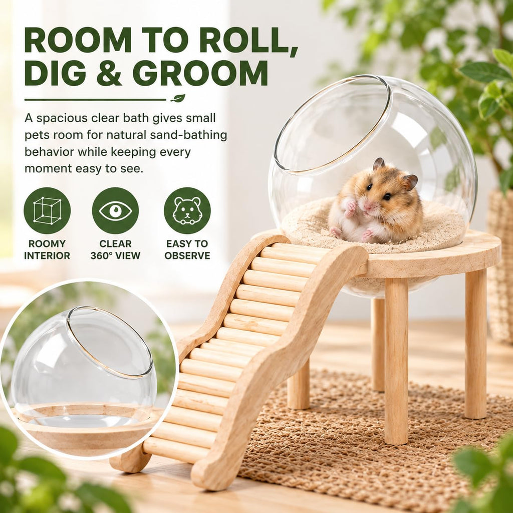 Hamster Bath Container with Clear Dome F18611