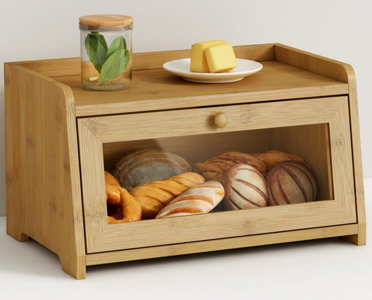 Wood Bread Box with Window H7484