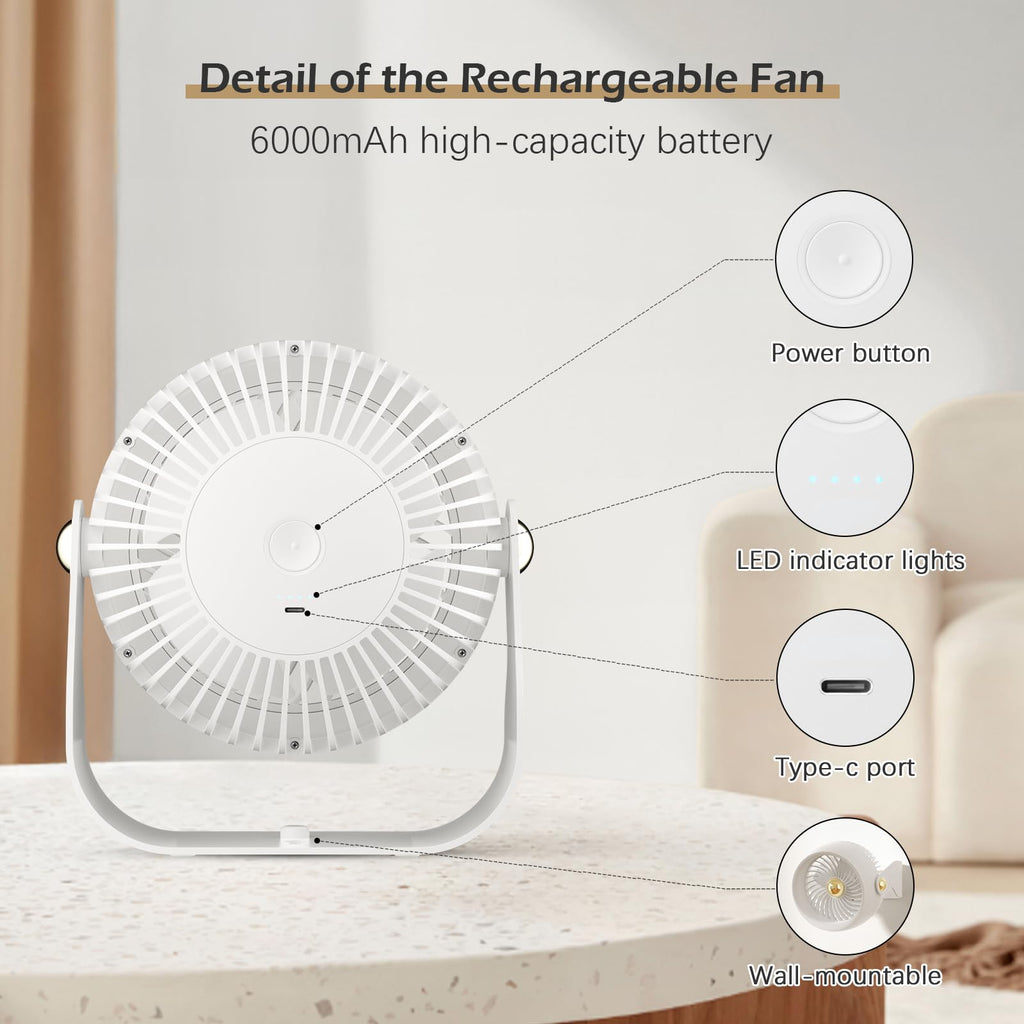 Portable Rechargeable 8 Inch Desk Fan V349459