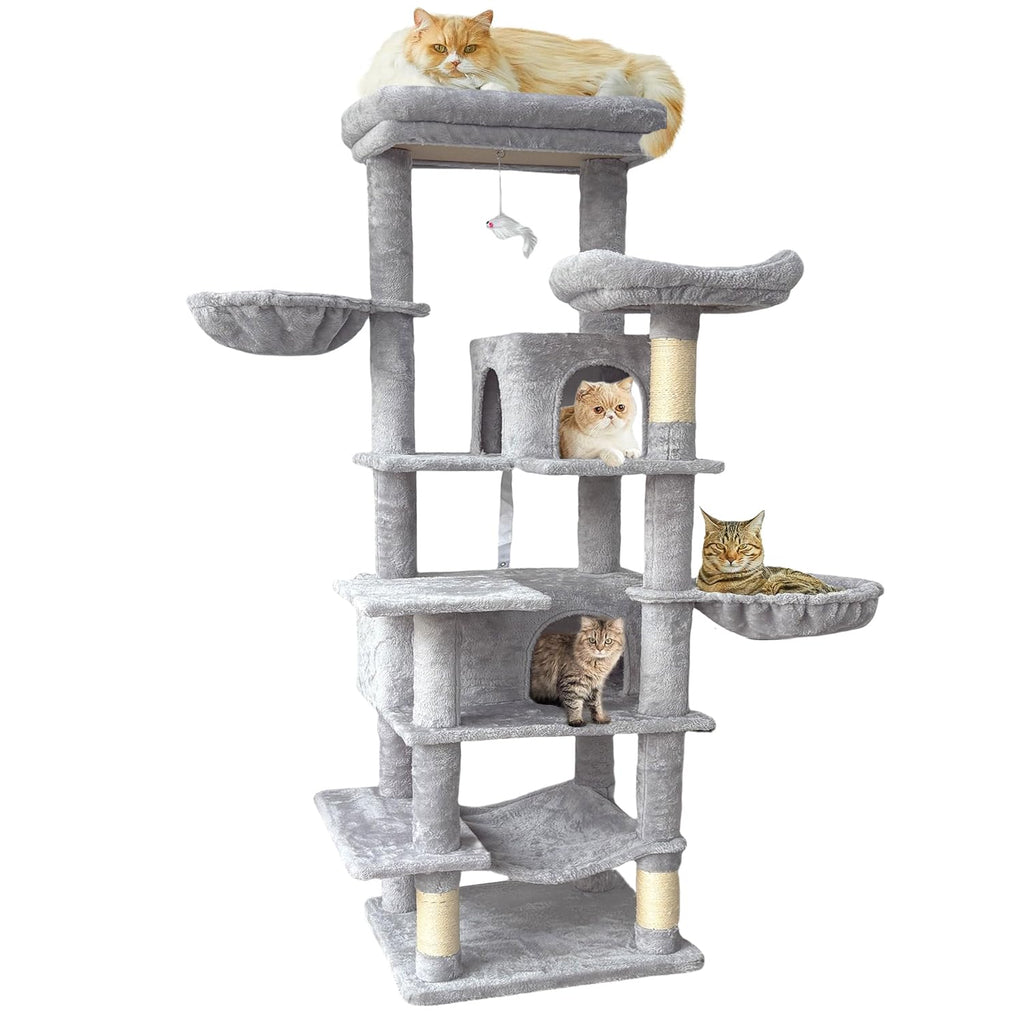 68 Inches Multi-Level Cat Tree Tower with Sisal Scratching Posts N91781