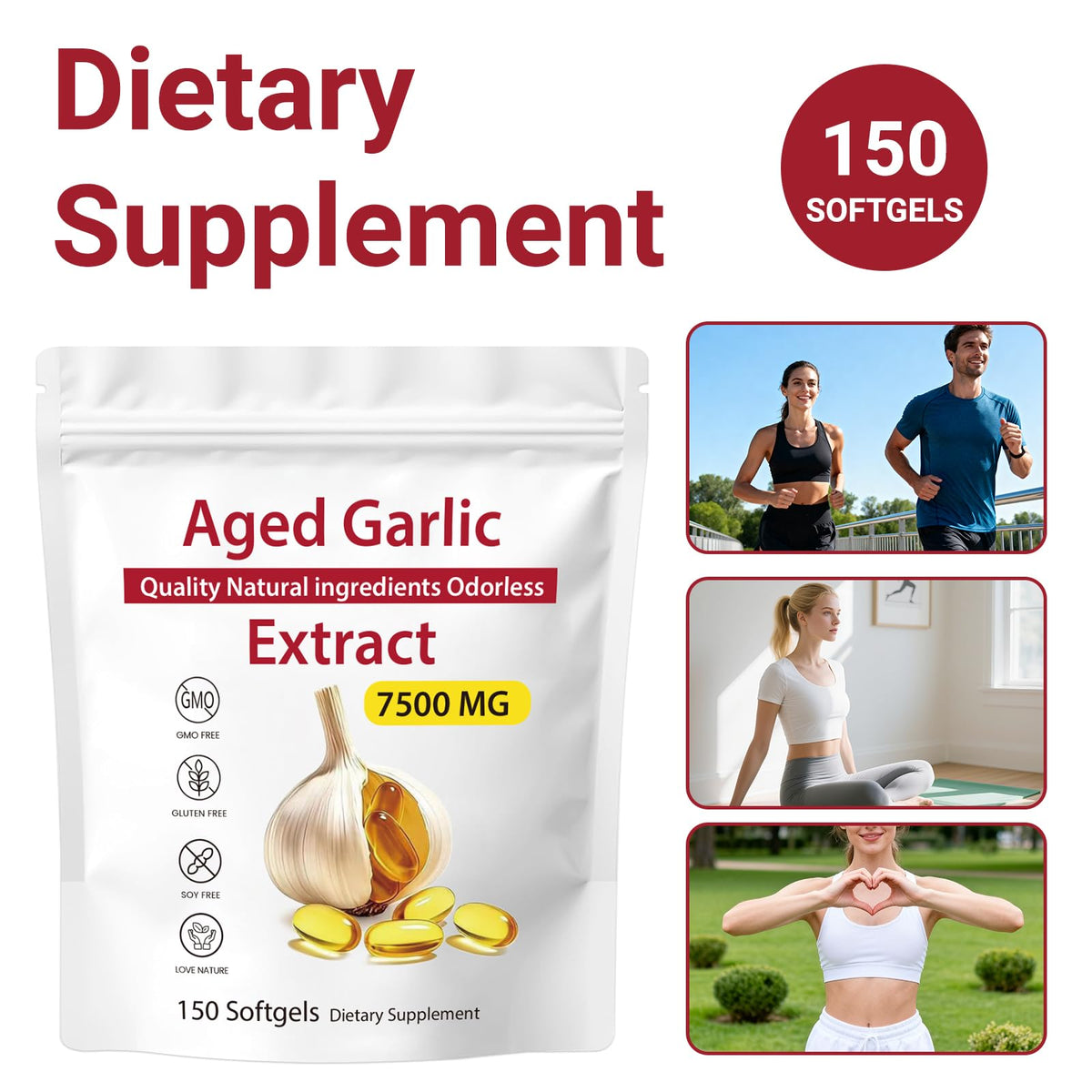 Odorless Aged Garlic Extract 7500mg Softgels K270