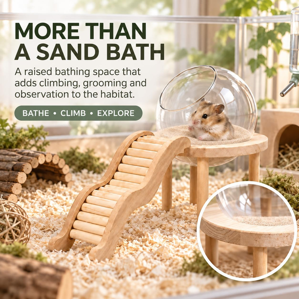 Hamster Bath Container with Clear Dome F18611