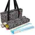 Black Paisley Mahjong Set with Soft Bag, 166 Ivory Colored Engraved Tiles, 4 All-in-One Rack/Pushers M52535
