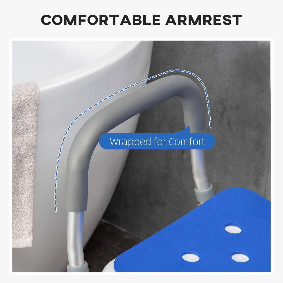 Padded Shower Chair with Arms and Back U725198