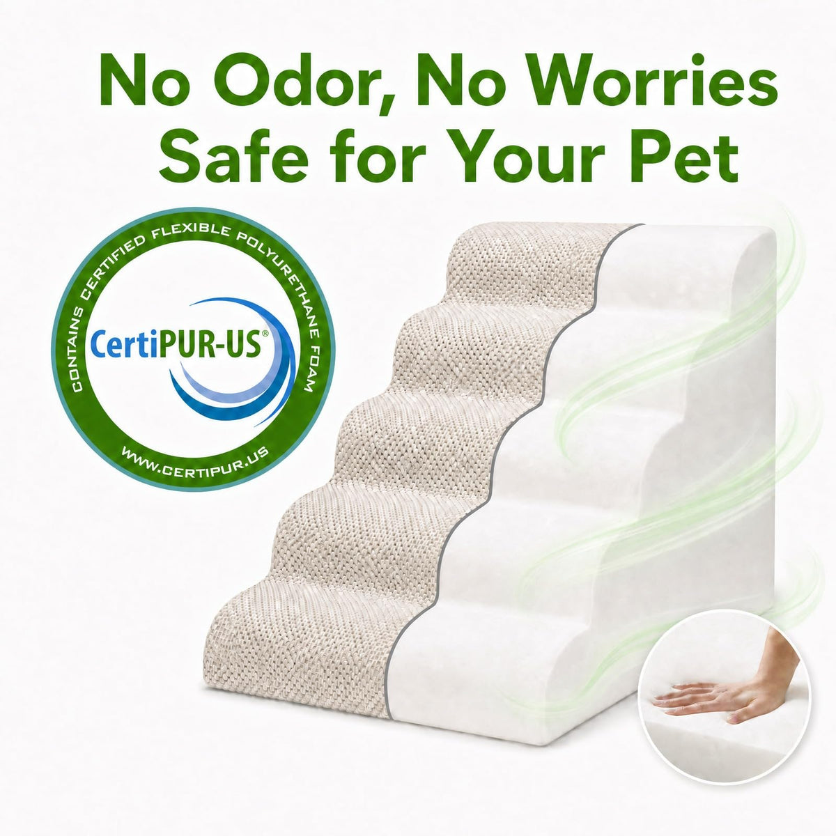 Dog Ramp, Pet Ramp, Dog Stairs, Non-Slip Ladder, 5-Step, Gray X96100