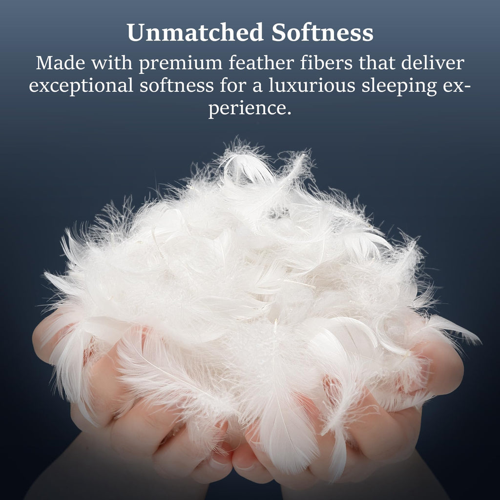 Goose Feather King Size Set of 2 Cotton Pillows I636332